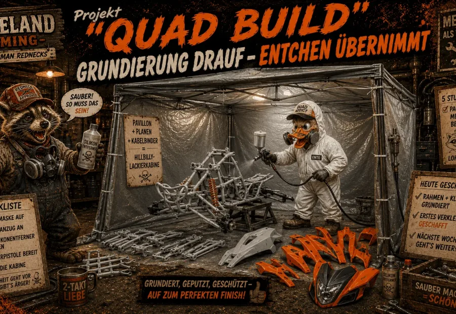 Projekt "QUAD BUILD" Grundierung drauf - Entchen übernimmt!